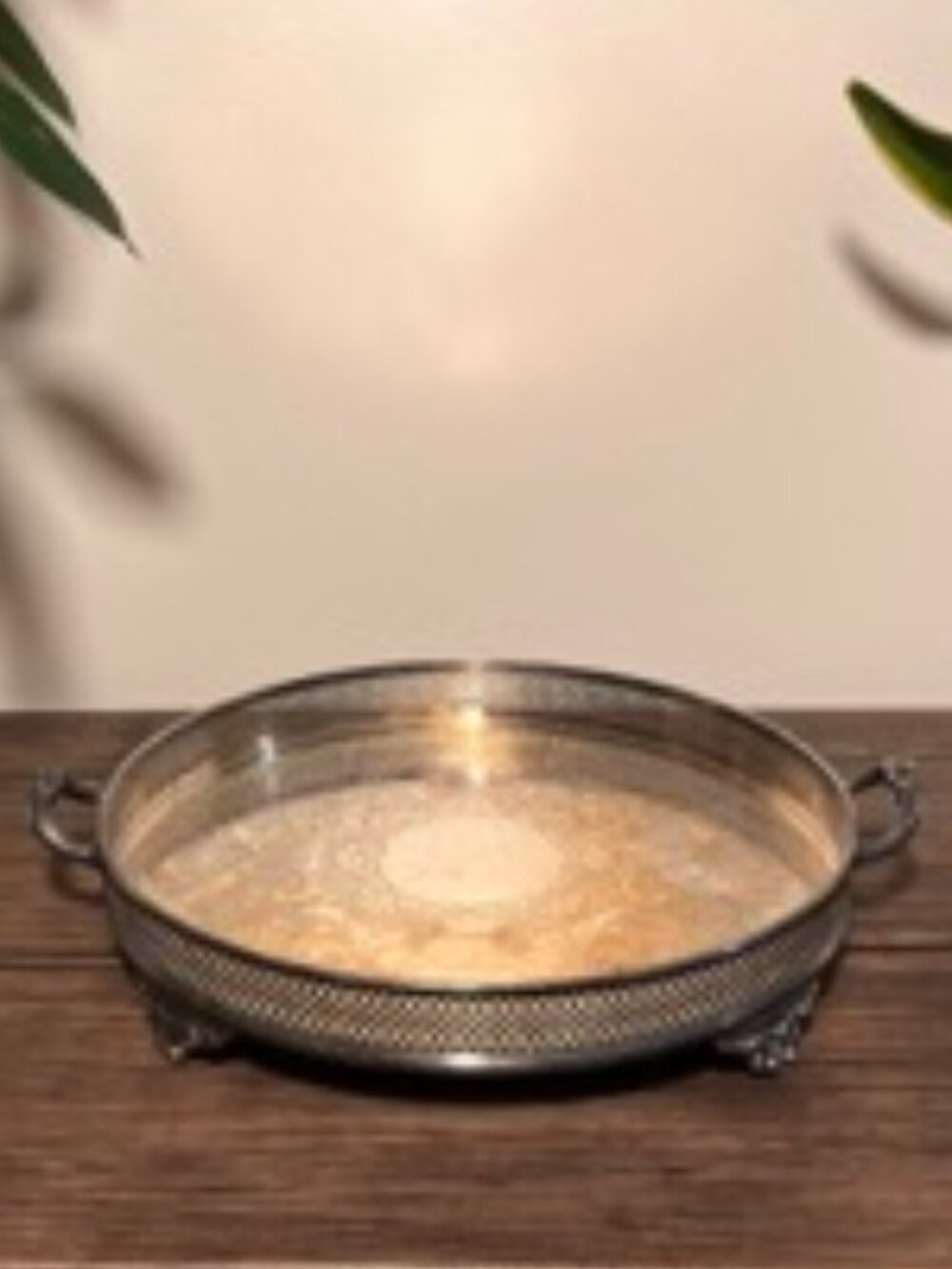 Vintage Sheffield Silver Co EPC Round Serving Tray
